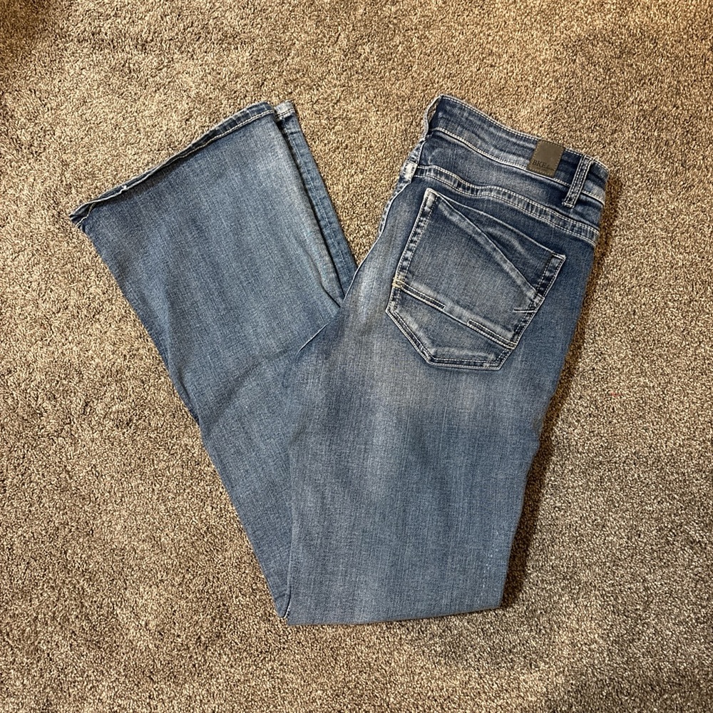 BKE Women's Flare Jeans in Classic Blue